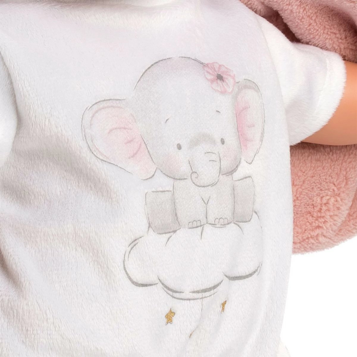 Kukull që qan, Llorens Julia 42406, 42 cm, me zë, me biberon, bateri të përfshira, rozë