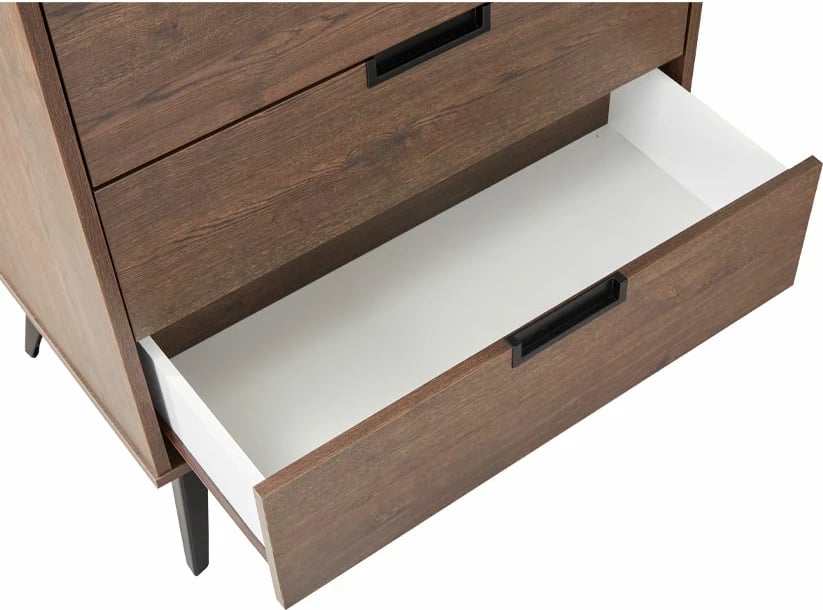 Komodë Nuez me 5 sirtarë, ngjyrë arre, 72x39x117 cm