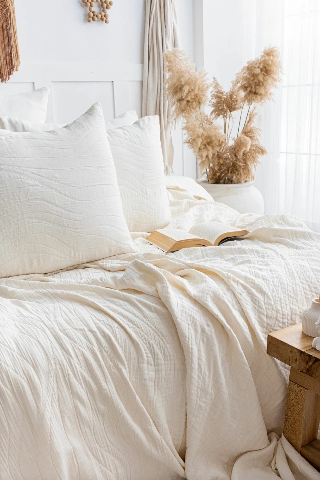 Set mbulesë krevati dopio Janna, ngjyrë krem