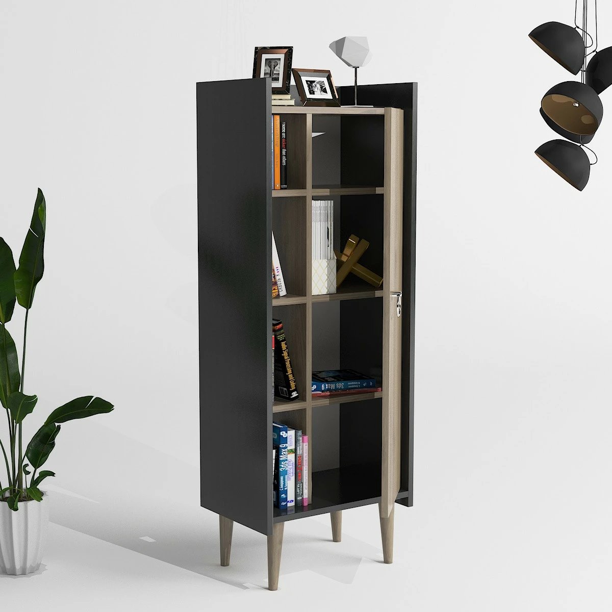 Dollap multifunksional Hanah Home, Lagomood Ruby, ngjyrë arre dhe antracit