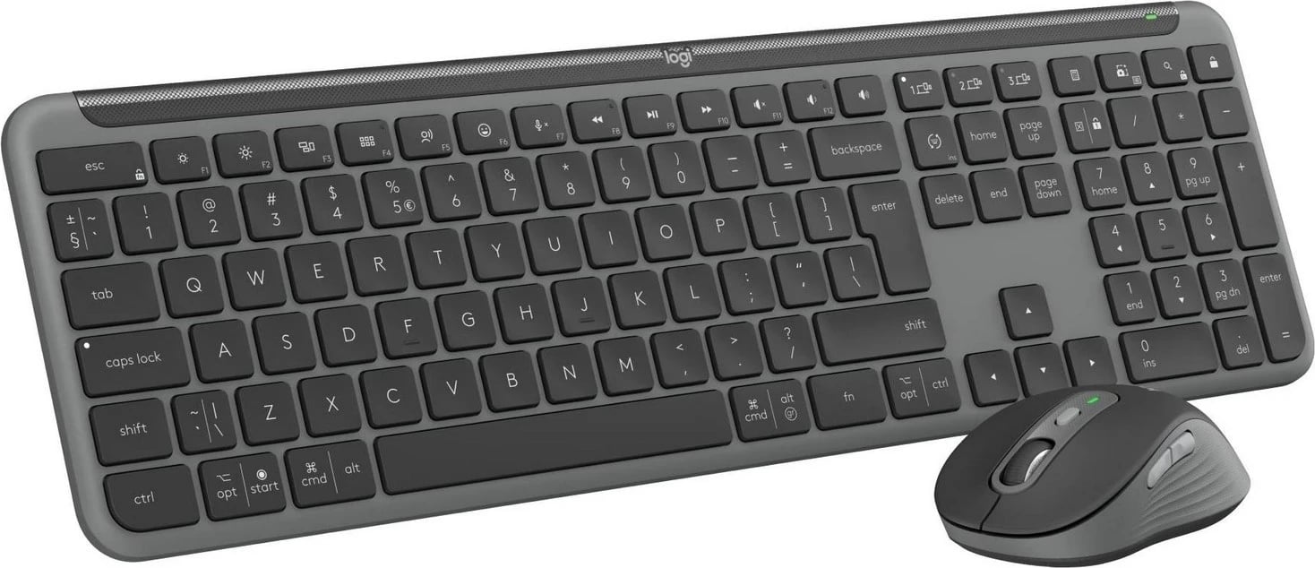 Tastierë dhe Maus Logitech Signature Slim MK950, Wireless, Grafit