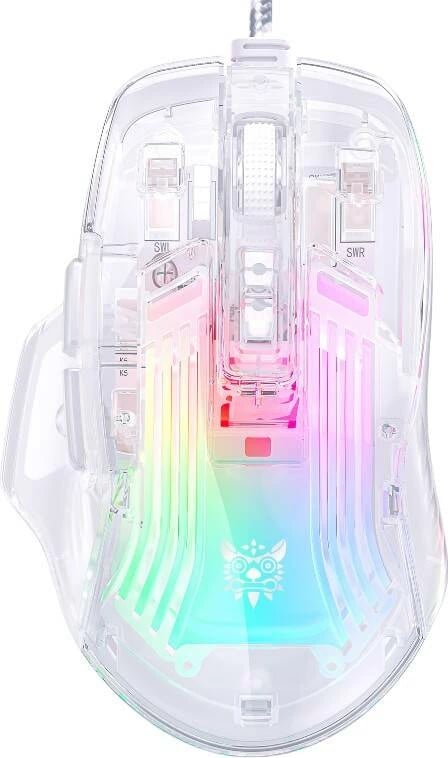 Maus lojërash ONIKUMA CW923 me tela, RGB, Transparent
