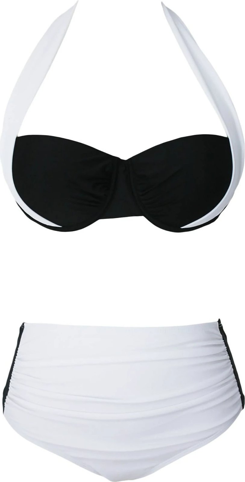 Set bikini dy pjesësh, ngjyrë e zezë dhe e bardhë, Jumeon, MS418981