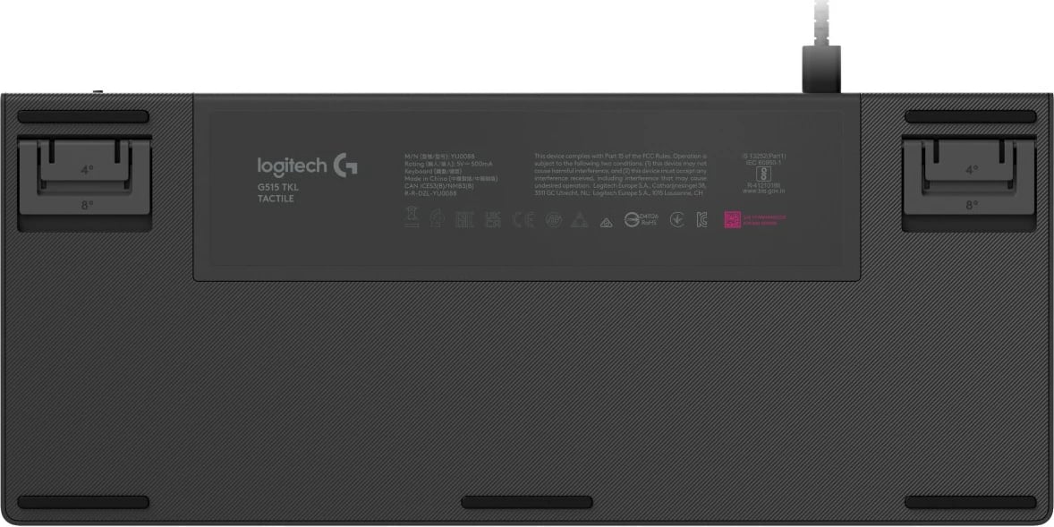 Tastierë mekanike Logitech G515, RGB, Tenkeyless, AZERTY, e zezë