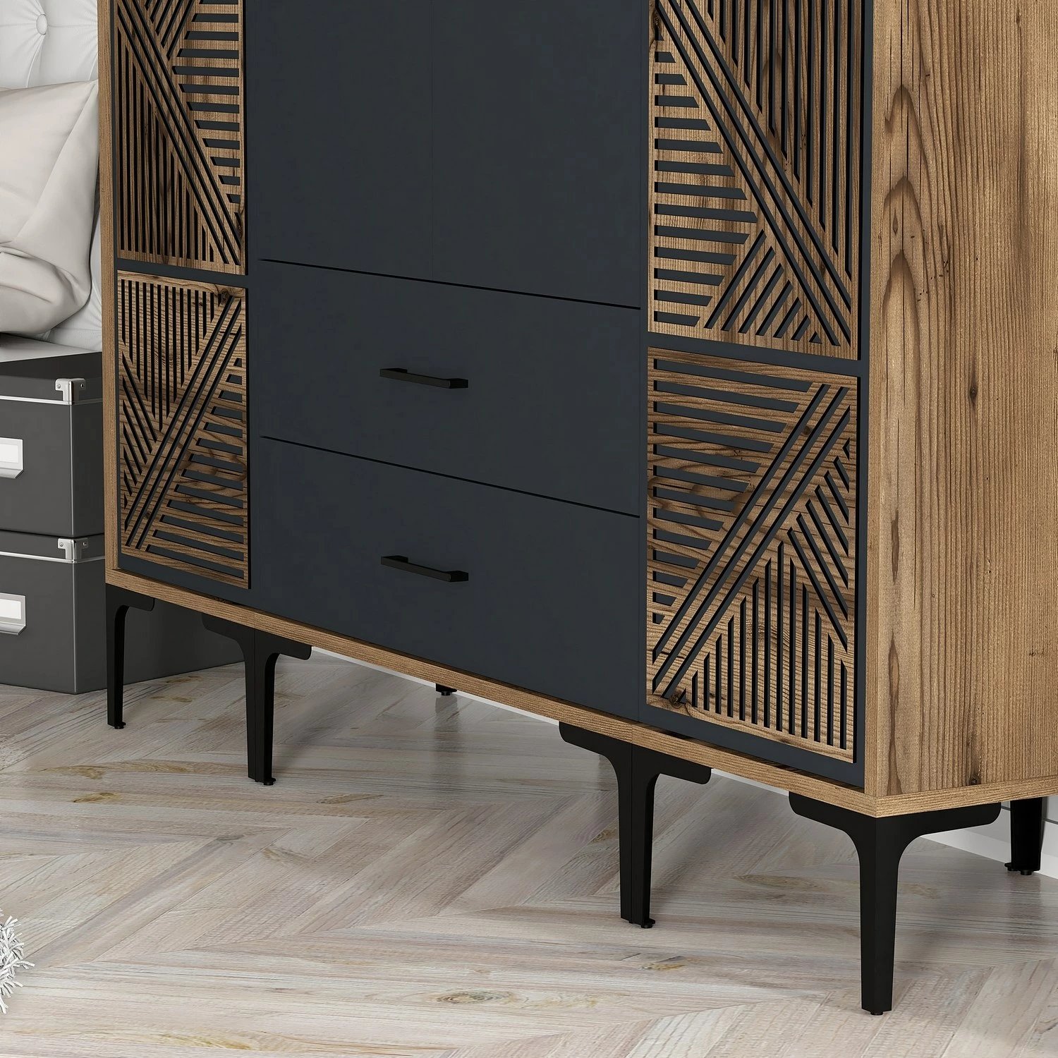 Dollap Hanah Home, Kumsal PTP, ngjyrë arre dhe antracit