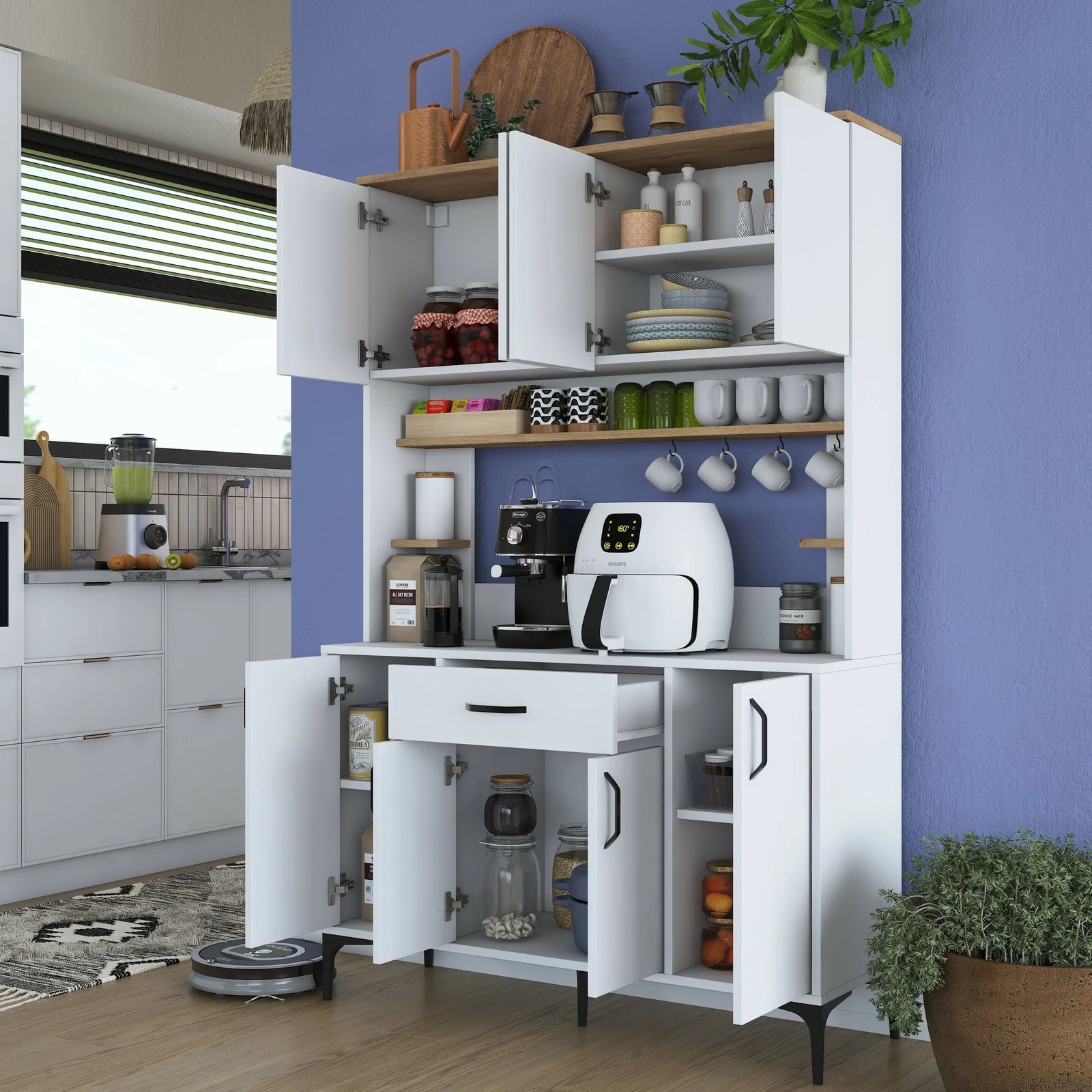 Dollap multifunksional Skye Decor, ngjyrë arre dhe e bardhë, JE177 - 3423