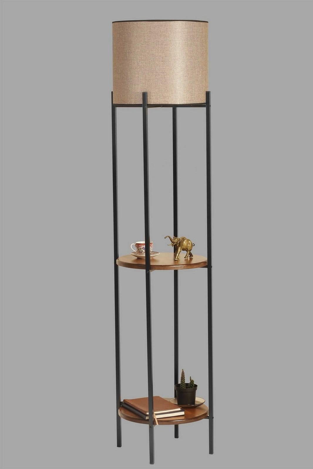 Llambë dyshemeje Opviq, ngjyrë e zezë dhe arre, 8742-3