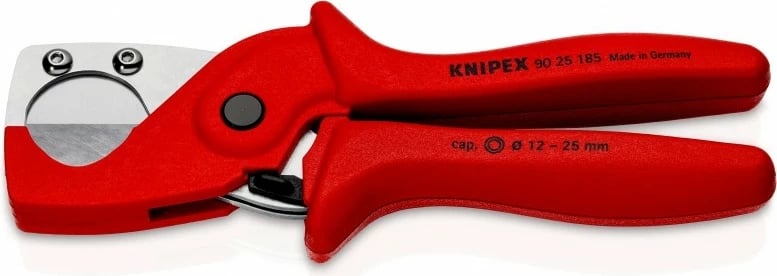 Prerës tubash Knipex 90 25 185, plastikë/çelik, 185mm, e kuqe