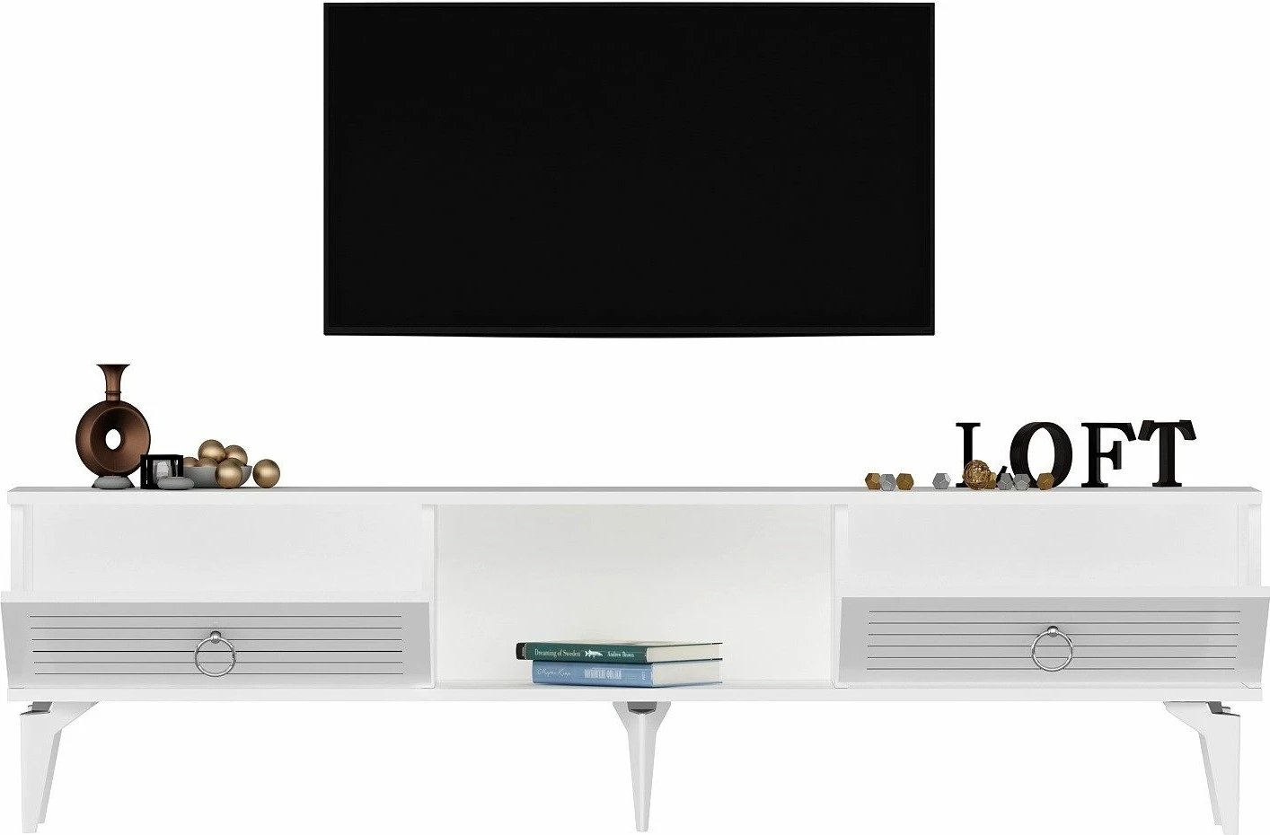 Komodë TV Skye Decor, Arona, e bardhë