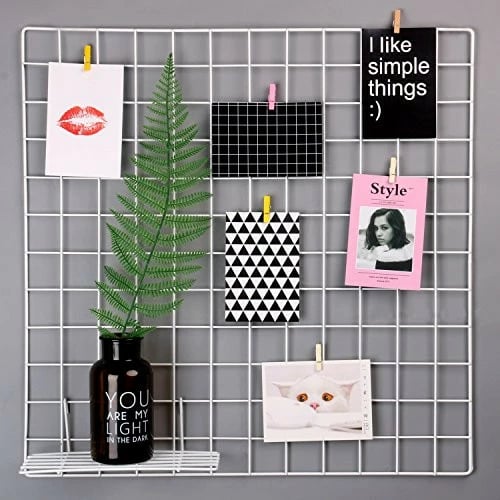 Aksesor dekorativ metalik për mur, Wallity, WR006, ngjyrë e bardhë, 60x60x3 cm