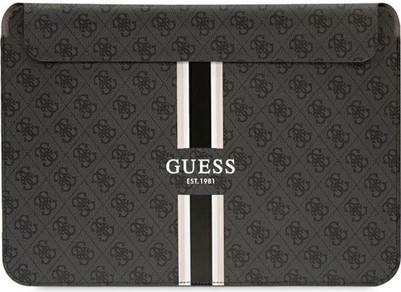 Mbështjellës laptop Guess 4G Printed Stripes, deri 16", e zezë
