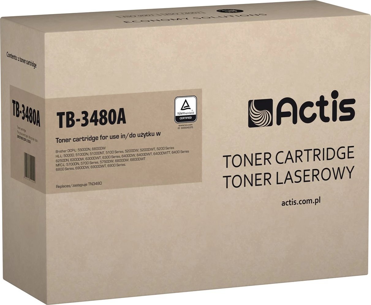 Toner zëvendësues Actis TN-3480A për printer Brother, i zi