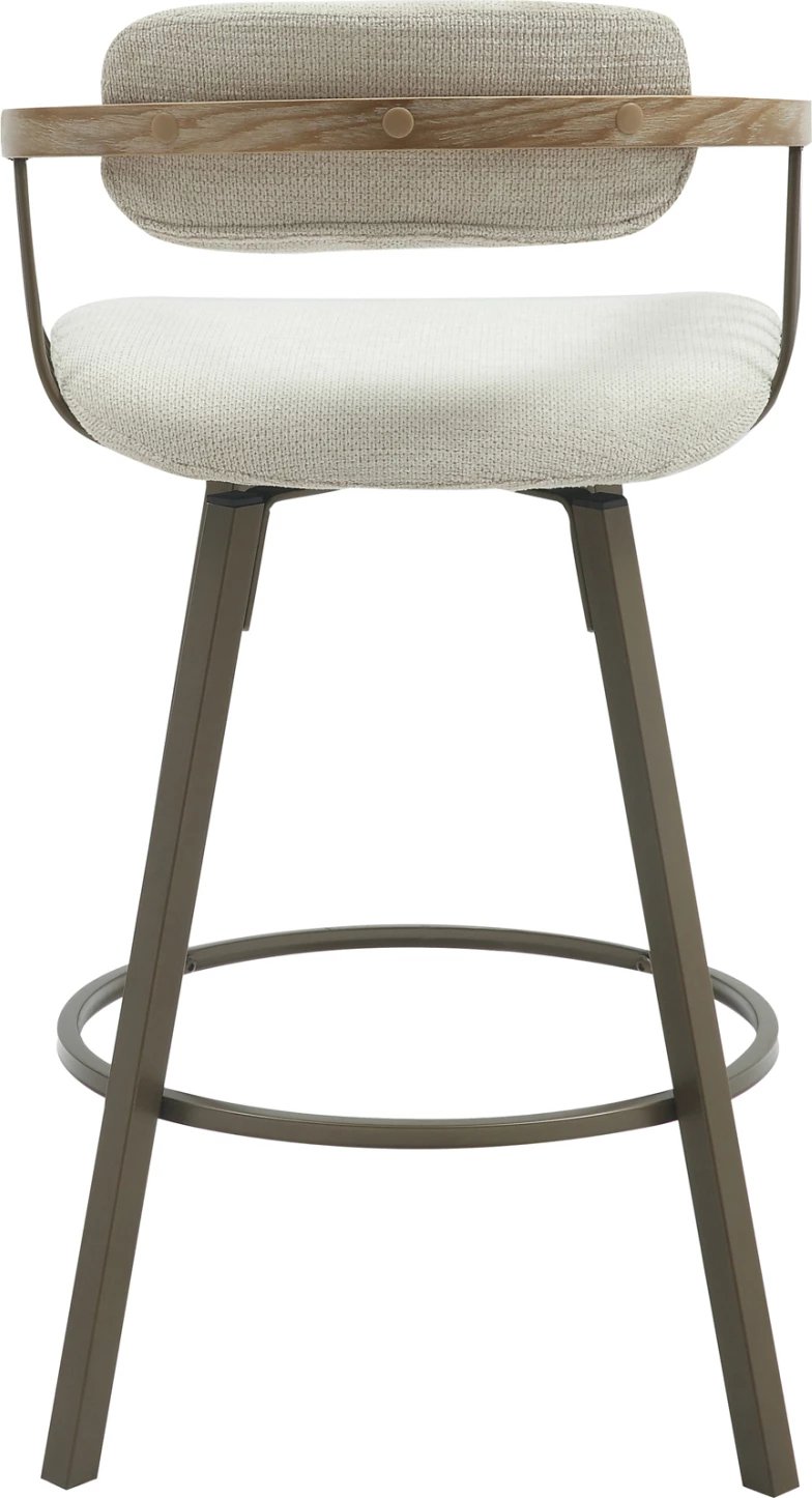 Karrige për bar rrotulluese LANG FH9990.01, metal ngjyrë bakri antik, pëlhurë ecru, 51.5x48.5x89.5H cm