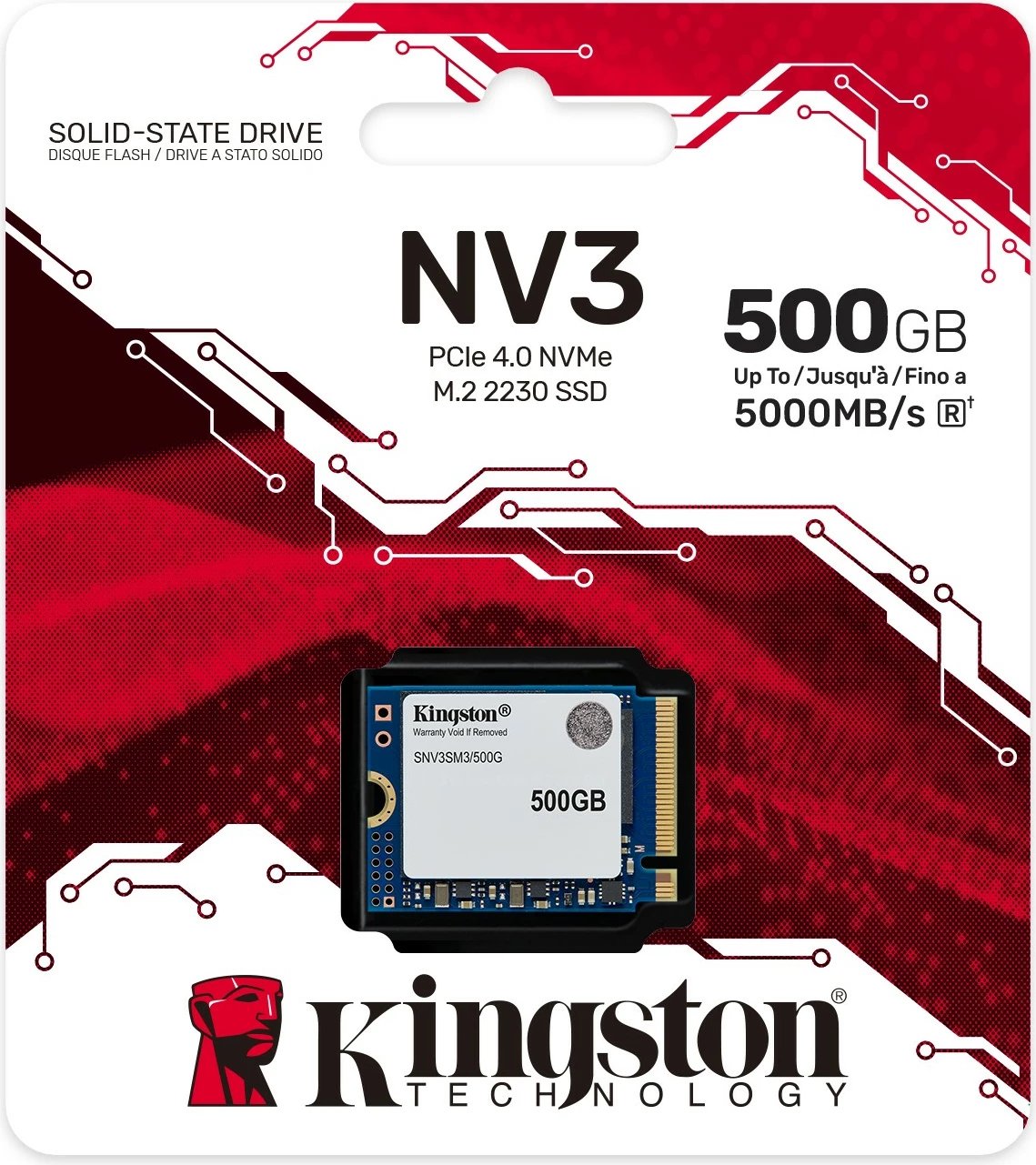 SSD M.2 Kingston NV3 500GB, PCI Express 4.0, 2230