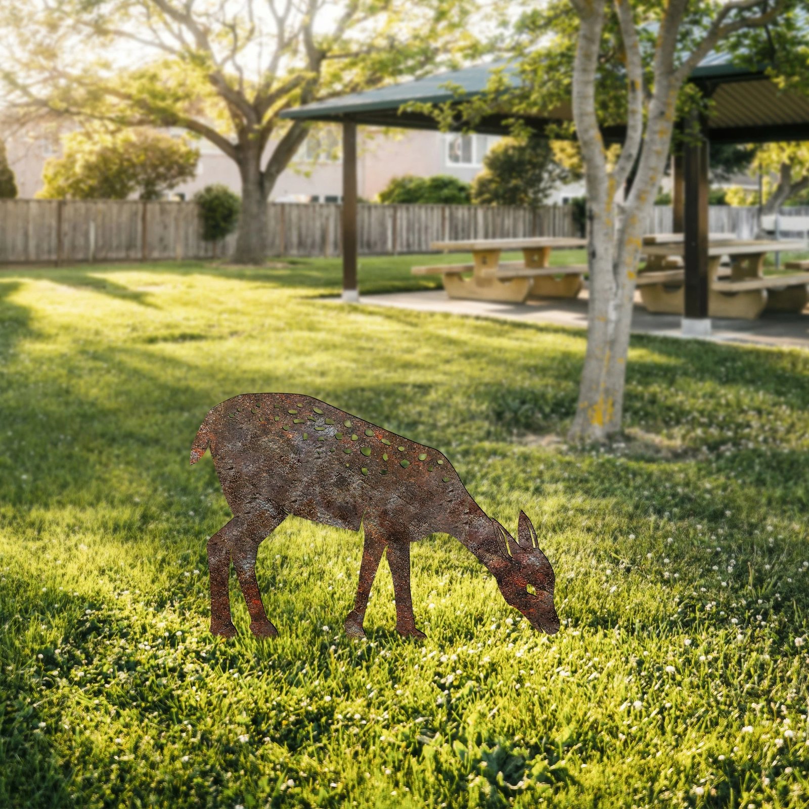 Objekt dekorativ për kopsht, Aberto Design, Gazelle -A 01, shumëngjyrësh, 64x72cm