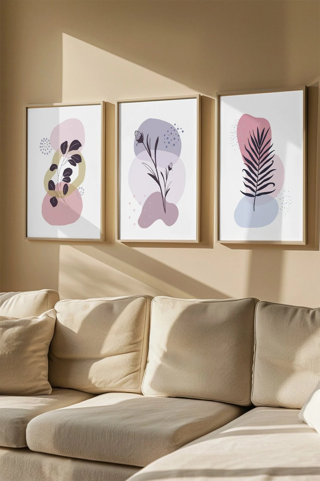 Set pikturash dekorative me kornizë, 3 pjesë, Wallity, 3Dartsohoset103