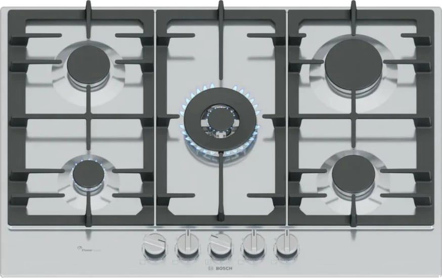 Sobë me gaz Bosch PCQ7A5I90, 75 cm, inox, 5 zona