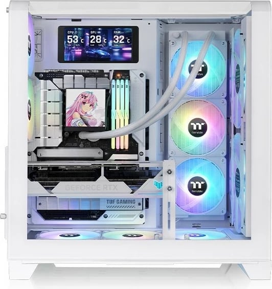 Kasë Thermaltake View 390 Air Snow White, Midi Tower, RGB, e bardhë