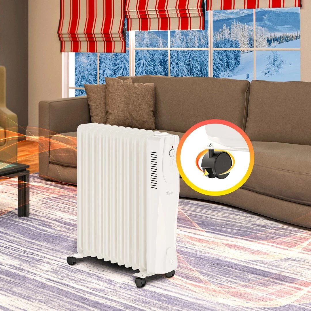 Radiator me vaj Extralink NY-25W1, 2500W, 11 elemente, Bardhë