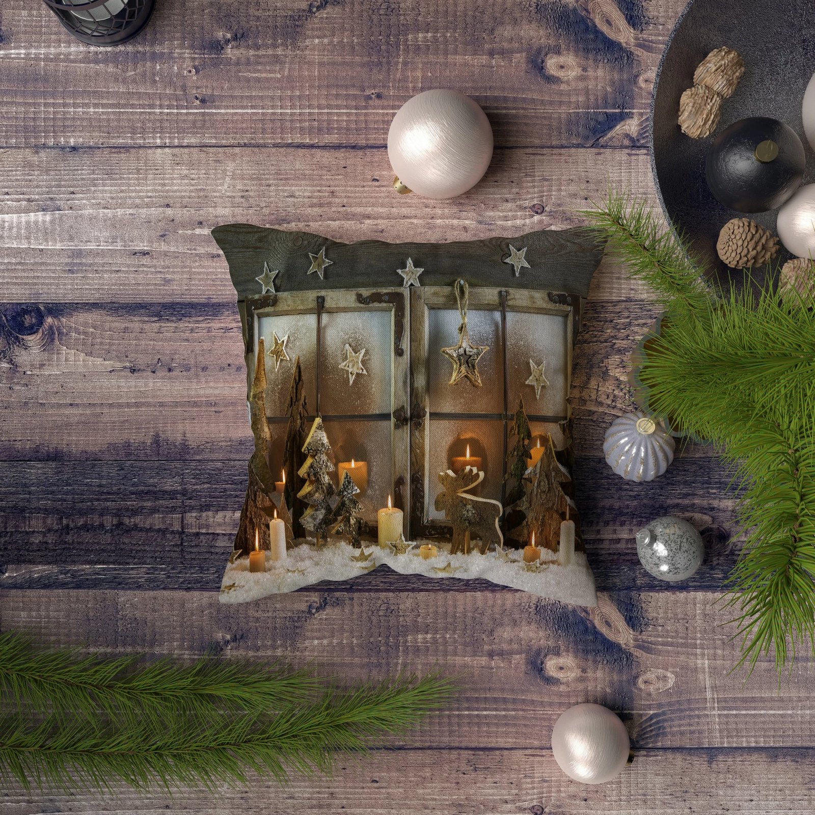 Jastëk dekorativ Aberto Design, NYXMAS110, shumëngjyrësh, 43x43cm