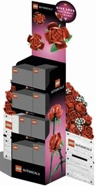 set blloqe, LEGO, Botanicals Display Slim DISPL/BOTXL, paketë ekspozuese me lule (Roses 40460, Sunflowers 40524, Lotus Flowers 40647, Cherry Blossoms 40725, Daffodils 40747)