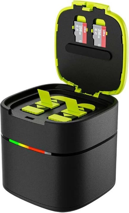 Kutí karikimi i shpejtë Telesin GP-FCK-B11 me 2 bateri për GoPro Hero 9/10/11/12, 1750mAh, zi/verdhe, set