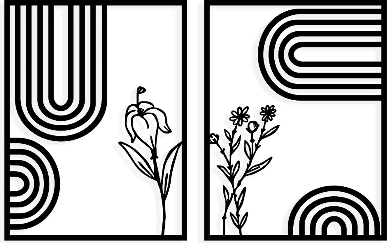 Aksesor dekorativ metalik për mur Wallity, Dolce Mate, ngjyrë e zezë