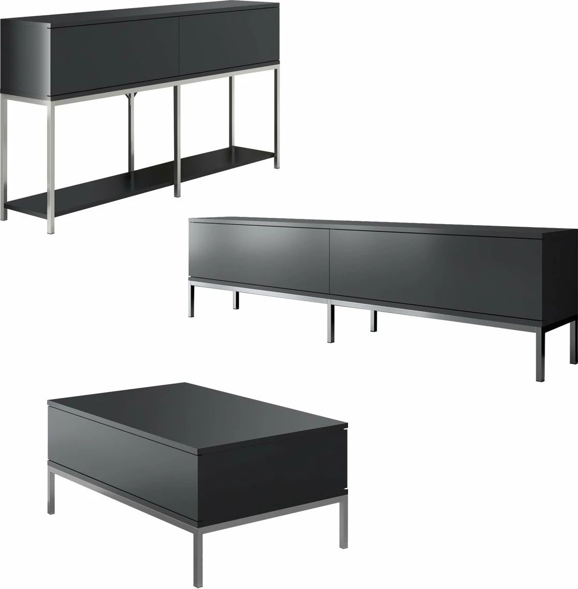 Set mobiljesh për dhomë dite, Hanah Home Lord, antracit, argjend