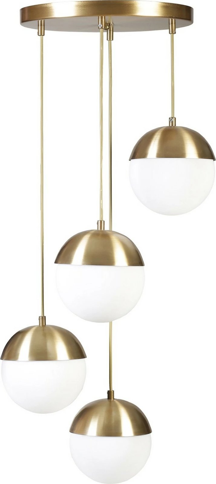 Llambë tavani Opviq, 4 sfera, metalik, ngjyrë ari dhe e bardhë