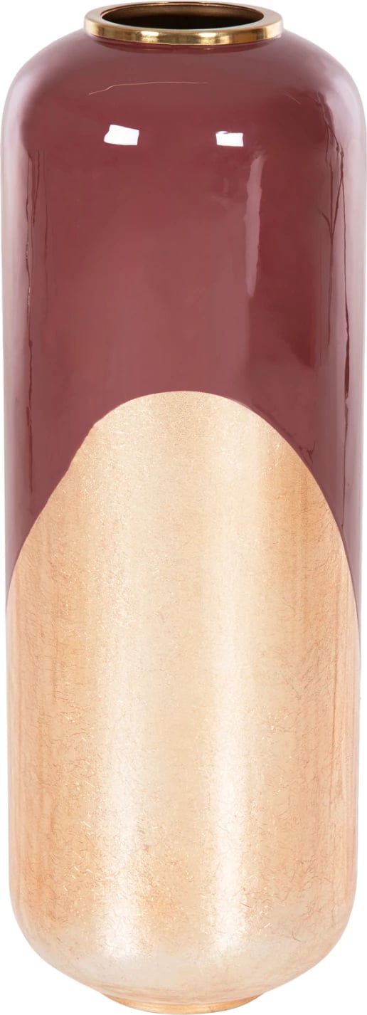 Vazo dekorative për dysheme RAKSASA FH4232.06 metalike, ngjyrë qershie dhe ari perla, Φ24x69H cm