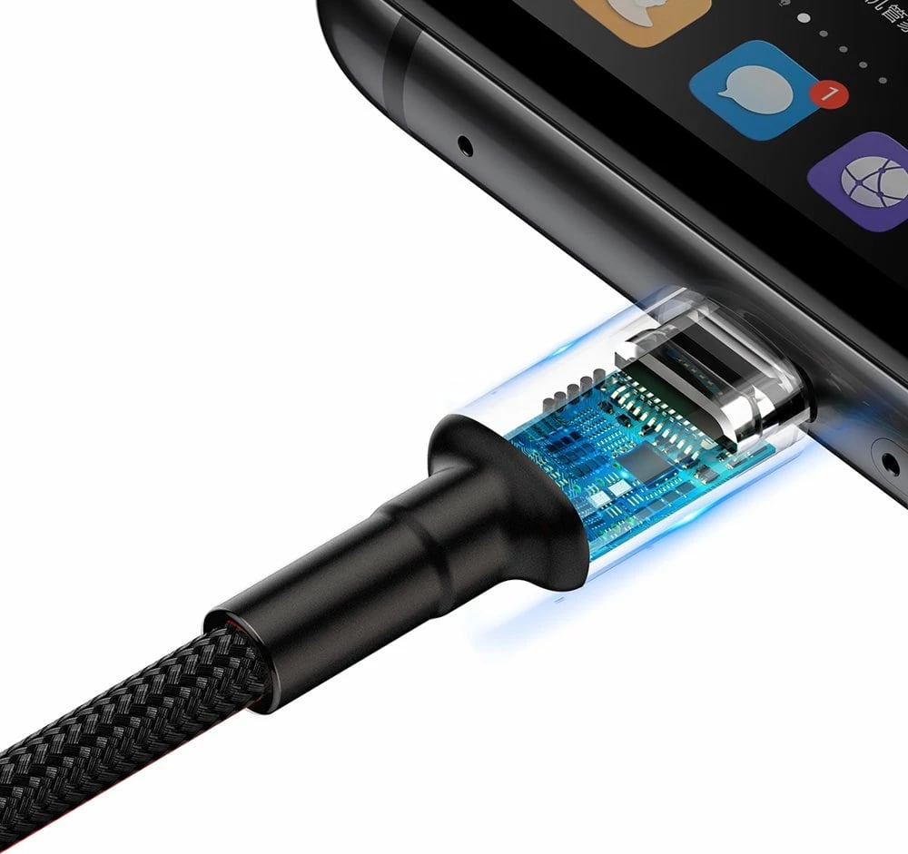 Kabllo Baseus Cafule CATKLF-PG1, USB-A në USB-C, 1m, 40W, Gri-e zezë