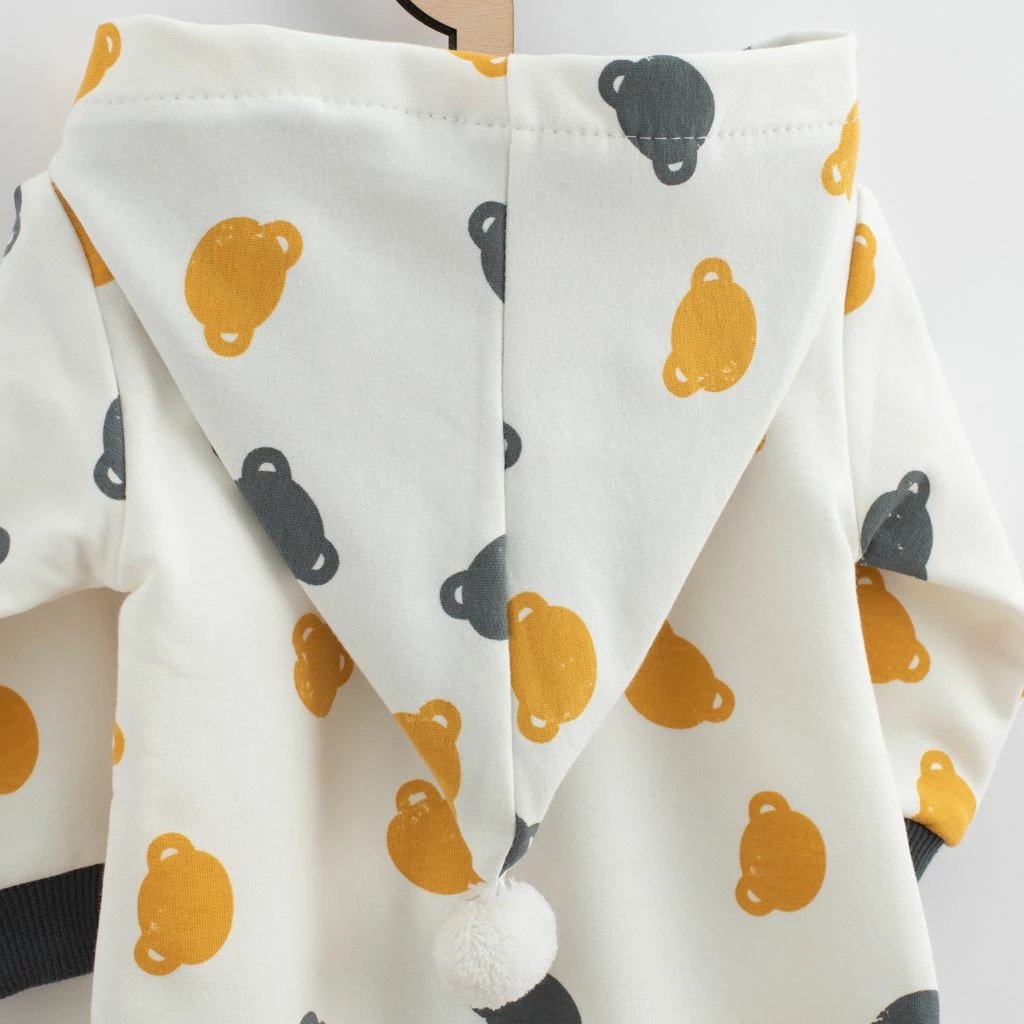 kombinezon bebe me kapuç, New Baby Little One, termik pambuk 96% me elastan 4%, zinxhir i plotë, madhësi 92 (18-24 muaj), gri