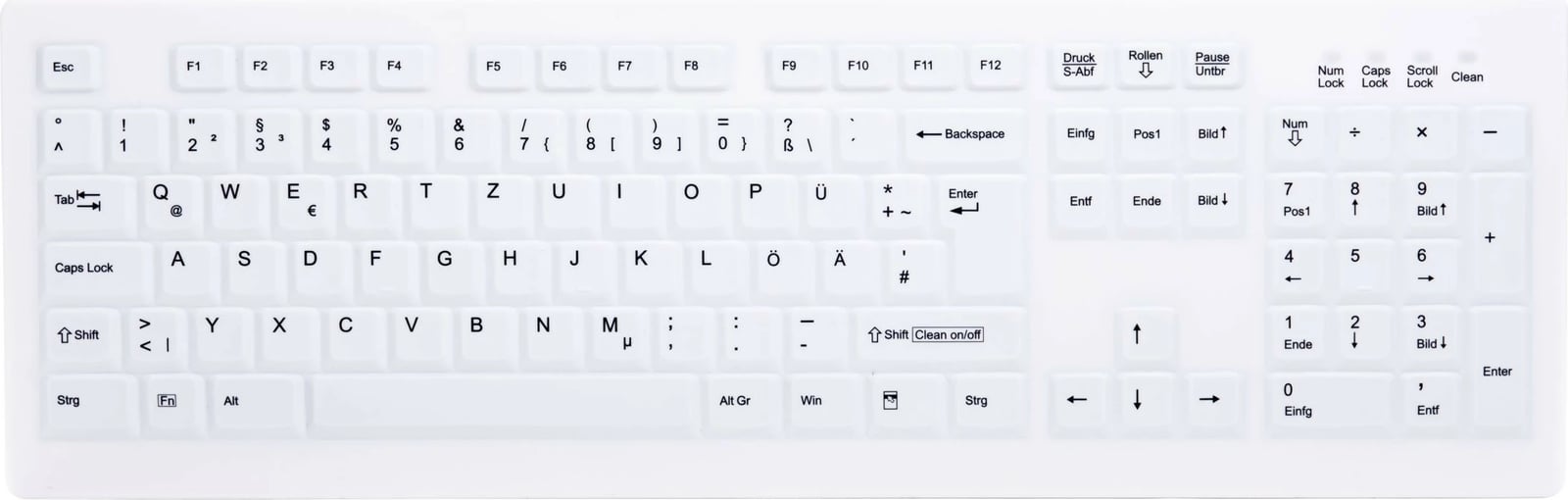 Tastierë Cherry AK-C8100F-FU1-W/GE, Wireless, RF Wireless, Membranë, QWERTZ, Bardhë