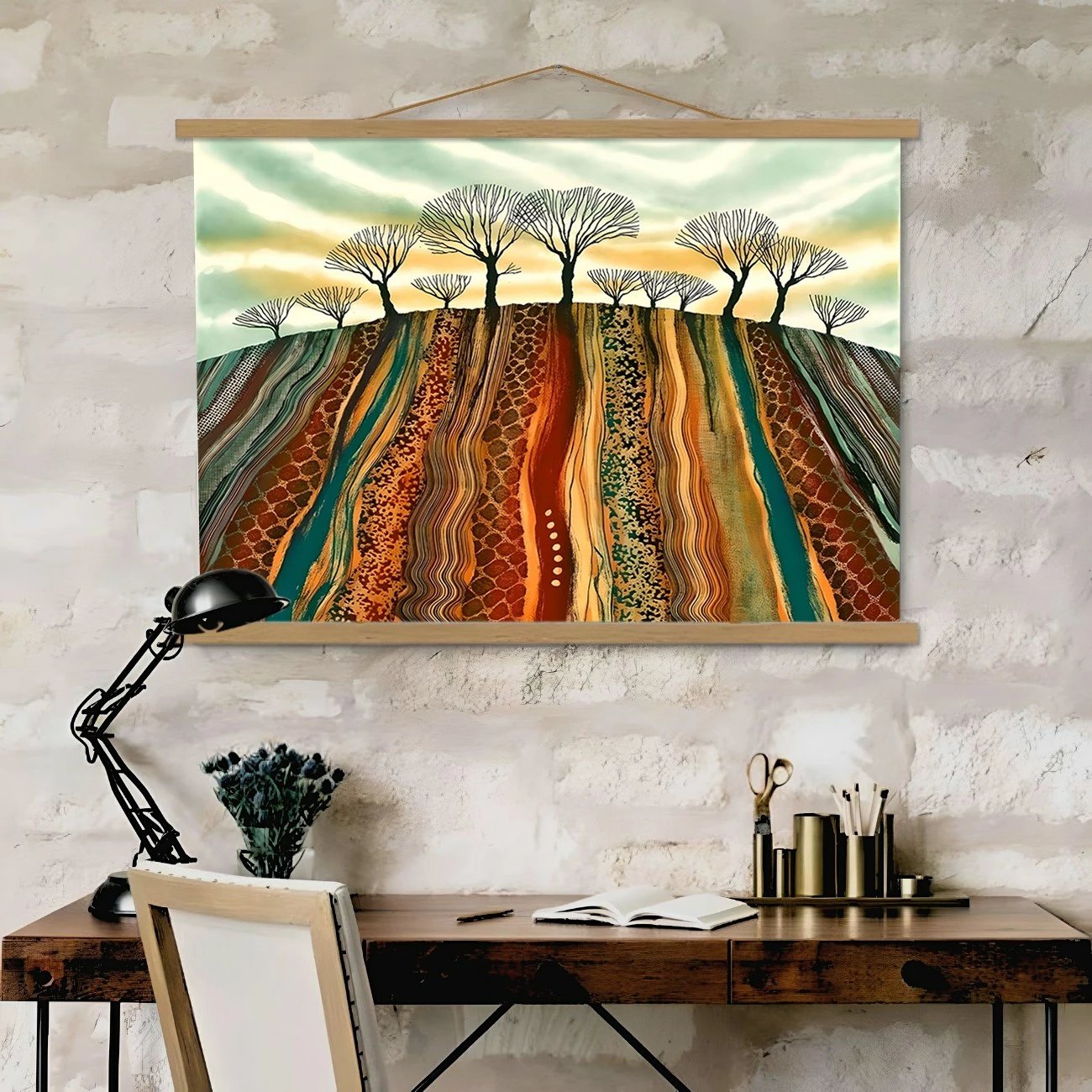 Pikturë dekorative me kornizë, shumëngjyrëshe, MRG23, 50x70cm