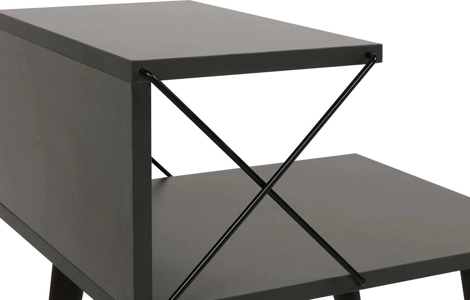 Komodinë Hanah Home, Cross, ngjyrë antracit