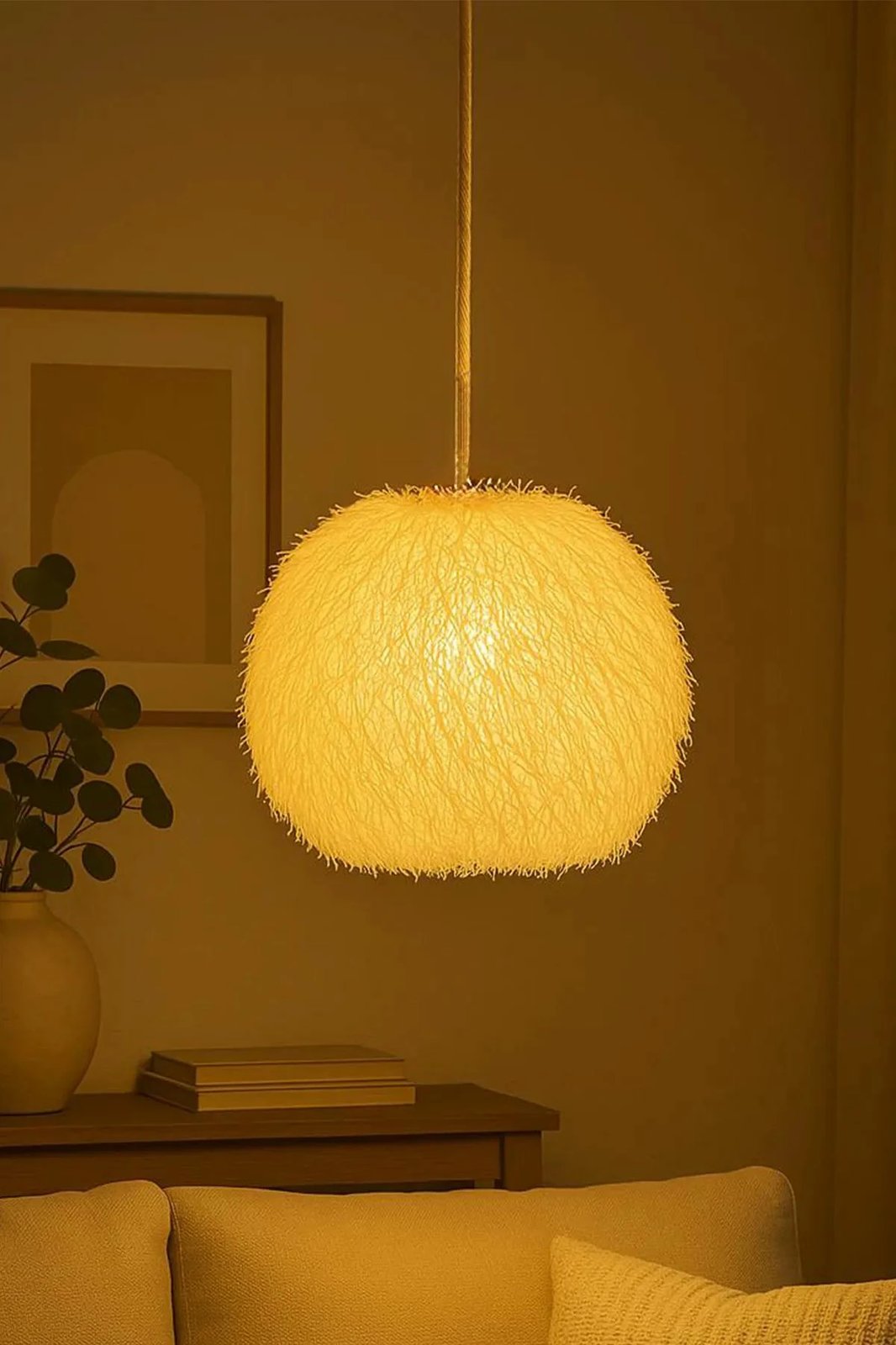 Llambë tavani Opviq, BK080, plastike, kapak jute, e bardhë Llambë tavani Opviq, BK080, plastike, kapak jute, e bardhë