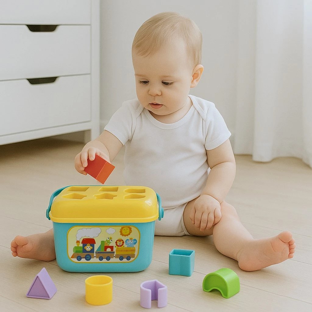 Lojë edukative kovë futëse Baby Mix, 16 pjesë, me forma dhe shkronja, shumëngjyrëshe