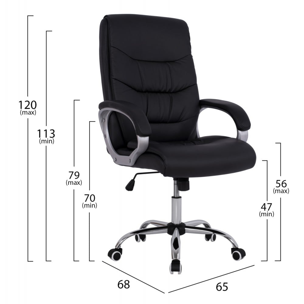 Manager's Office chair FH1087.01 in Black color 65x68x120 cm