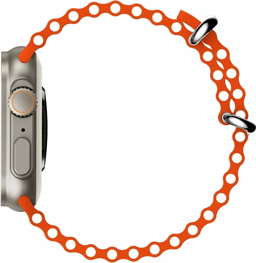 Smartwatch EcoWatch EW02, 1.91 inç, Bluetooth, Argjendtë me paskë portokalli, Set me 2 paskë