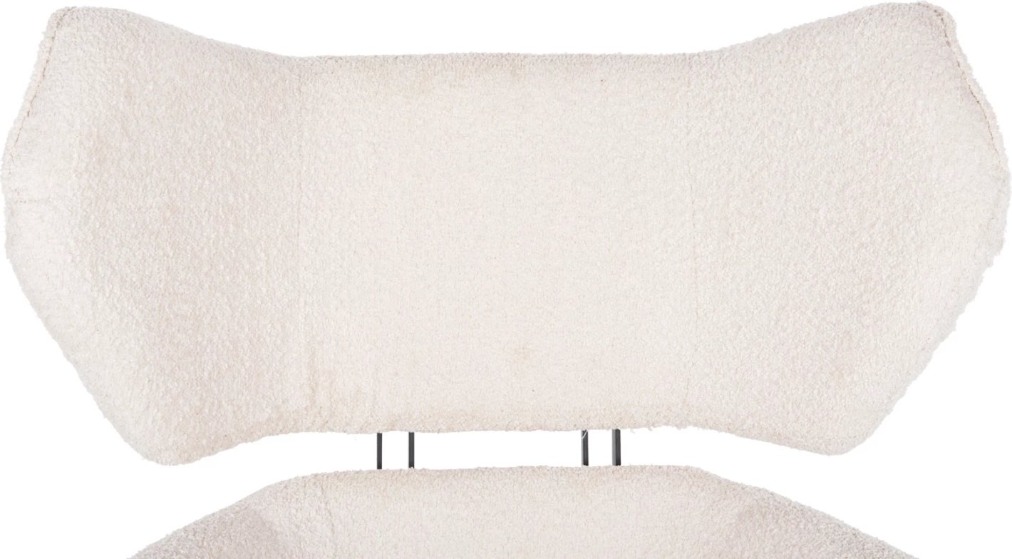 Karrige rrotulluese BRYLL FH9597.06, ngjyrë ecru boucle, bazë metalike e zezë, 86x90x97H cm