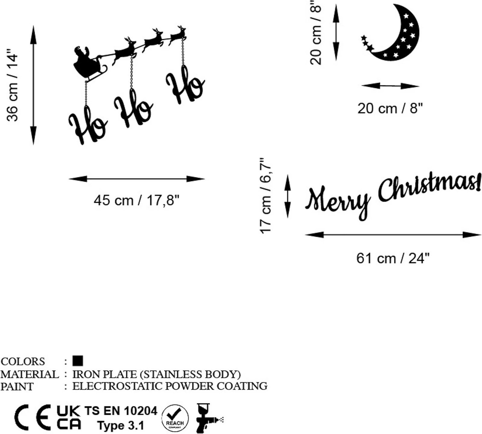 Aksesor dekorativ metalik për mur, Wallity, Vit i Ri 1 Aksesor dekorativ metalik për mur, Wallity, Vit i Ri 1