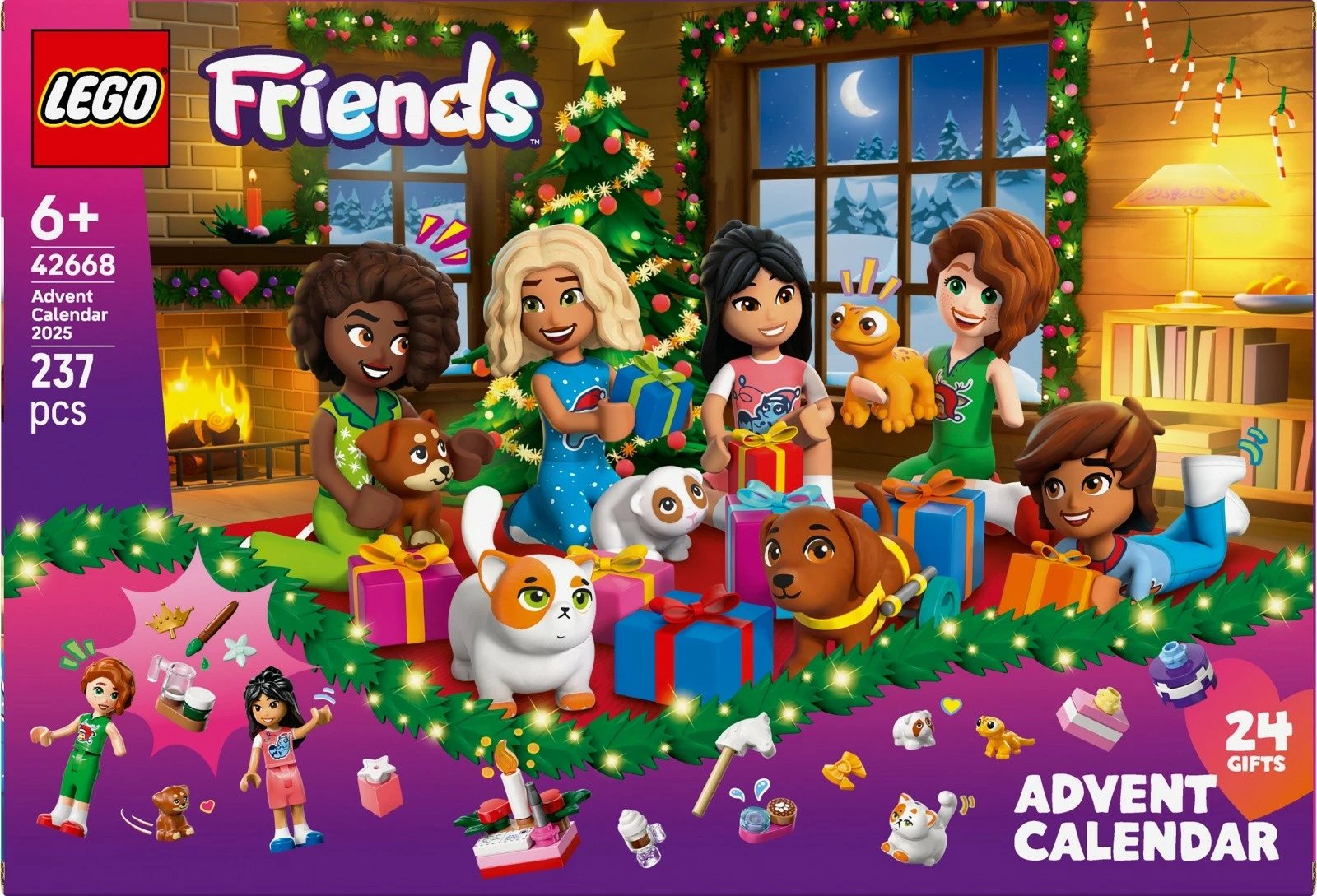 Set LEGO Friends Advent Calendar 42668, 237 pjesë, për fëmijë, shumëngjyrësh