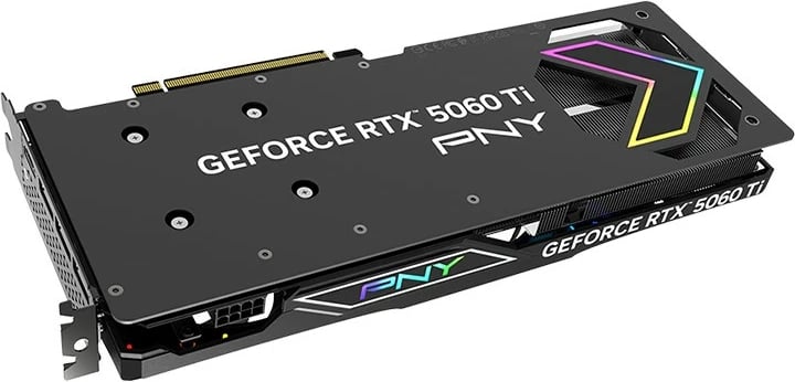 Kartë grafike PNY GeForce RTX 5060 Ti, 8GB DDR7, ARGB, OC, PCI-E 5.0, e zezë