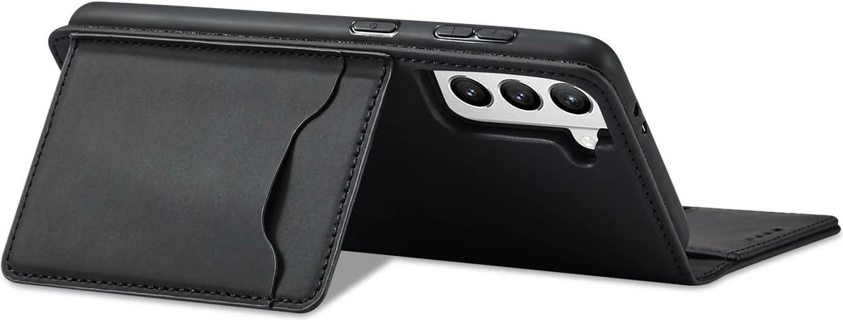 Mbështjellës magnetik për celular Hurtel Magnet Card Case për Samsung Galaxy S22+, i zi