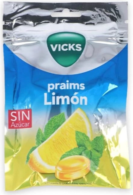 Karamele të forta me limon e mentol Vicks, 72g