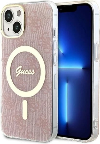 Mbështjellës Guess 4G MagSafe për iPhone 14 Plus 6.7", Rozë
