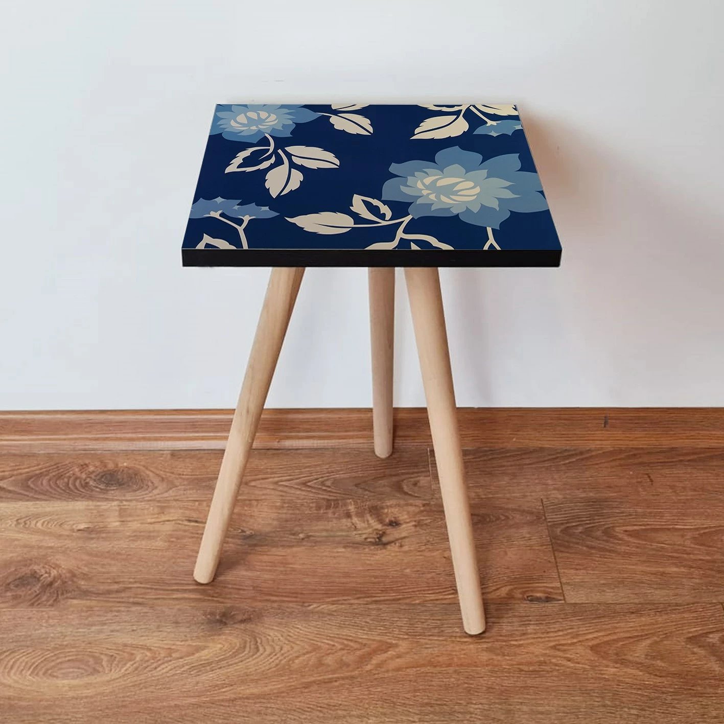 Tavolinë anësore Skye Decor, Shp60, ngjyrë mink dhe blu