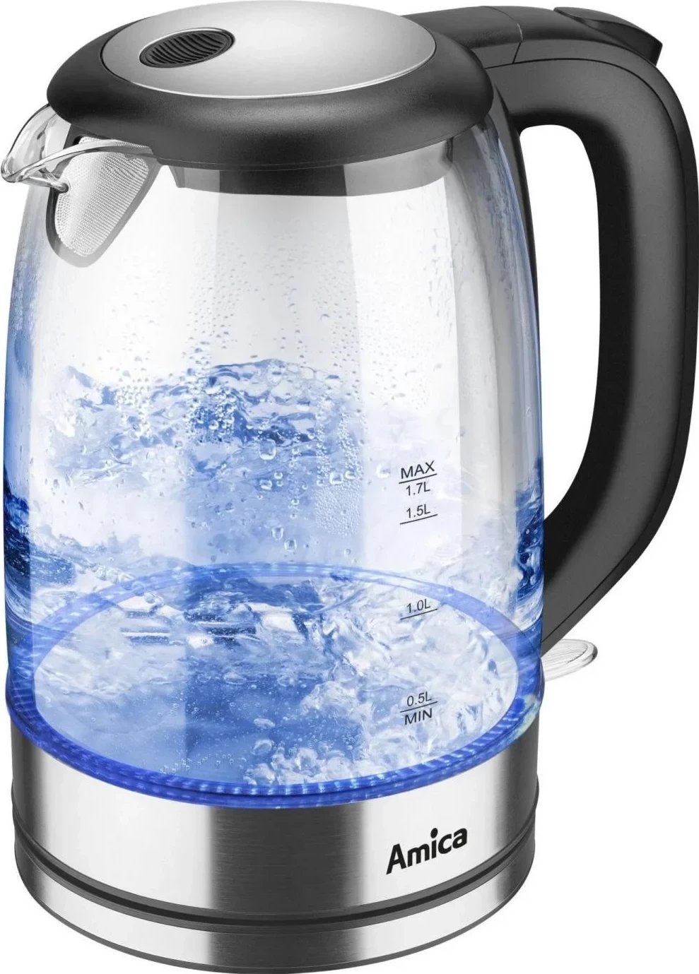 Çajnik elektrik Amica KD2050G, 1.7L, argjendtë
