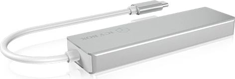 HUB USB Type-C IcyBox IB-HUB1413-CR me 3 porta USB dhe lexues kartelash, Argjend