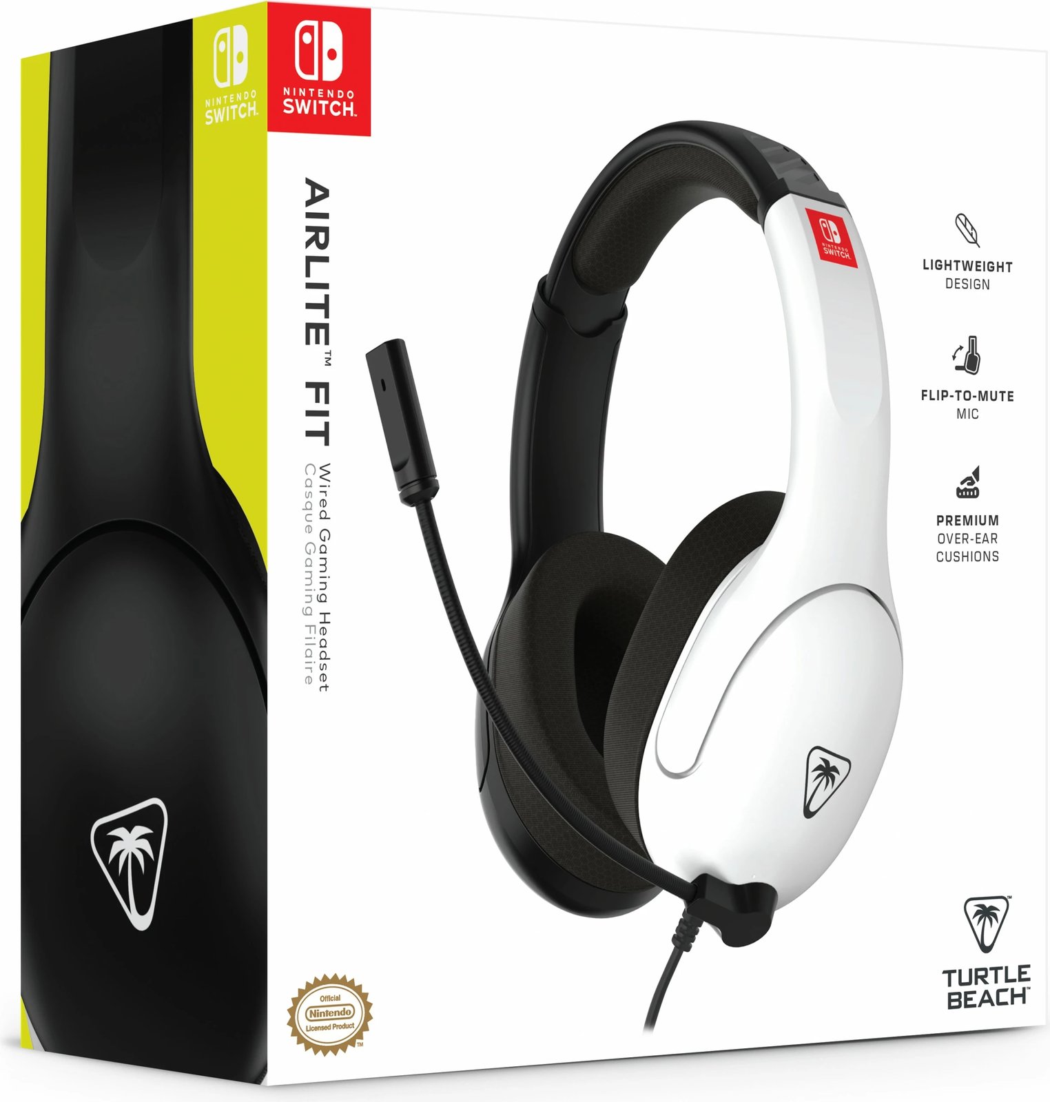 Kufje Turtle Beach Airlite Fit, gaming, me mikrofon, bardhë/zezë